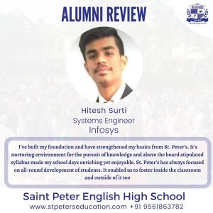 Read more about the article Hitesh Surti, a Systems Engineer at Infosys reviews St Peter English School